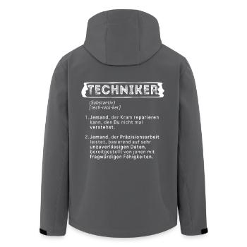 TECHNIKER WÖRTERBUCH - Recycelte Männer Softshell-Jacke von Stanley/Stella - Anthrazit - Hinten - AI Model Male 185 light (185cm)