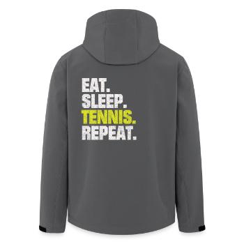 DISCOURS DRÔLE TENNIS MANGEZ SOMMEIL TENNIS REPEAT - Veste softshell homme en polyester recyclé Stanley/Stella - noir - Dos - AI Model Male 185 light (185cm)