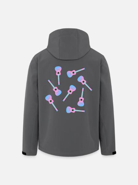 Ukulélé rose - Veste softshell homme en polyester recyclé Stanley/Stella - noir