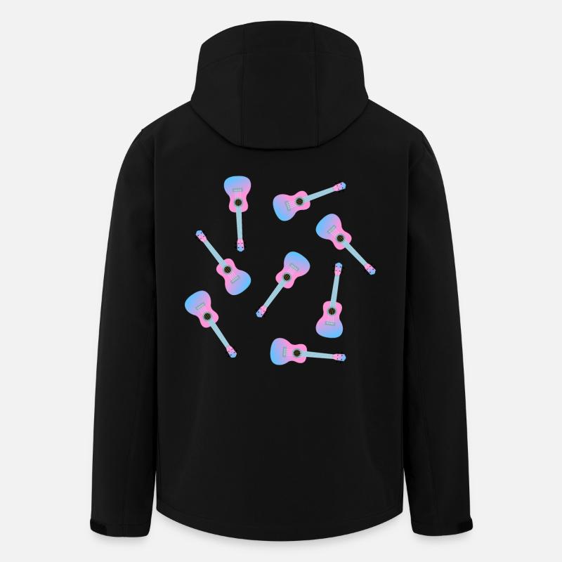Pink Ukulele - Men’s Recycled Softshell Jacket by Stanley/Stella - black
