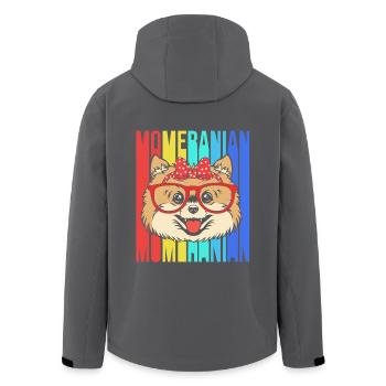Zwergspitz Pomeranian Mama - Recycelte Männer Softshell-Jacke von Stanley/Stella - Schwarz - Hinten - AI Model Male 185 light (185cm)