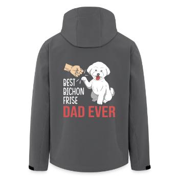 Bichon frisé Chien - Veste softshell homme en polyester recyclé Stanley/Stella - noir - Dos - AI Model Male 185 light (185cm)