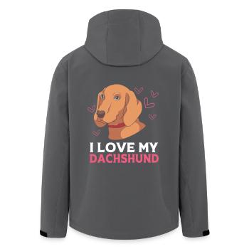 Dachshund Rauhaardackel - Recycelte Männer Softshell-Jacke von Stanley/Stella - Schwarz - Hinten - AI Model Male 185 light (185cm)