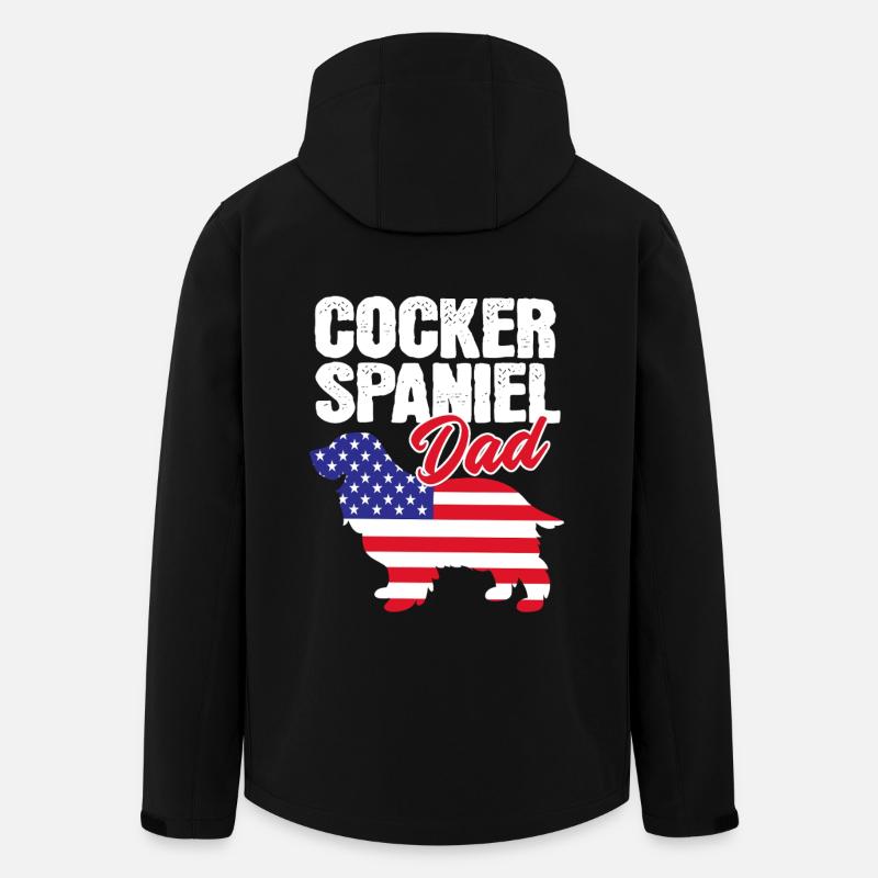 Père Cocker Spaniel - Veste softshell homme en polyester recyclé Stanley/Stella - noir
