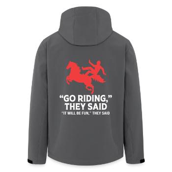 Horse racing - Men’s Recycled Softshell Jacket by Stanley/Stella - black - Back - AI Model Male 185 light (185cm)