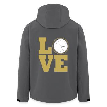 Uhrwerk Uhr - Recycelte Männer Softshell-Jacke von Stanley/Stella - Schwarz - Hinten - AI Model Male 185 light (185cm)