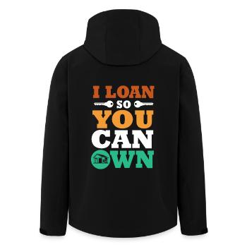 Hypothek Eigentumswohnung Schulden - Recycelte Männer Softshell-Jacke von Stanley/Stella - Schwarz - Hinten - AI Model Male 185 light (185cm)