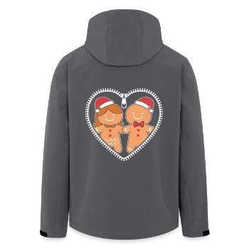 Expectant Mom Christmas Gender Reveal - Men’s Recycled Softshell Jacket by Stanley/Stella - black - Back - AI Model Male 185 light (185cm)