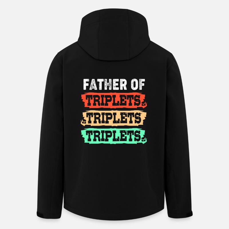 Triplets Dad Dad - Men’s Recycled Softshell Jacket by Stanley/Stella - black
