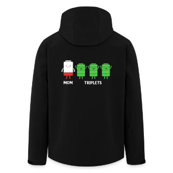 Triplet Mom Mom - Men’s Recycled Softshell Jacket by Stanley/Stella - black - Back - AI Model Male 185 light (185cm)