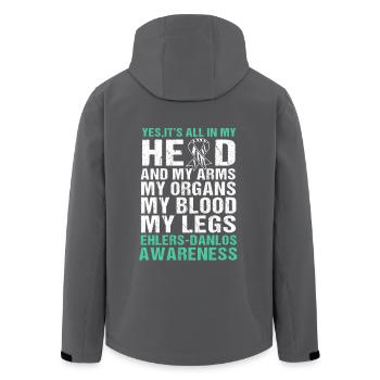 EDS Ehlers-Danlos Syndrome HSD - Men’s Recycled Softshell Jacket by Stanley/Stella - black - Back - AI Model Male 185 light (185cm)