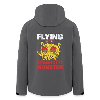 Flying Spaghetti Monster FSM Atheist Pastafari - Men’s Recycled Softshell Jacket by Stanley/Stella - black - Back - AI Model Male 185 light (185cm)