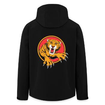 Säbelzahntiger Urzeit - Recycelte Männer Softshell-Jacke von Stanley/Stella - Schwarz - Hinten - AI Model Male 185 light (185cm)