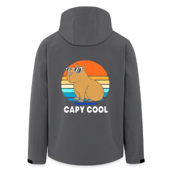 Capybara Capibara - Recycelte Männer Softshell-Jacke von Stanley/Stella - Schwarz - Hinten - AI Model Male 185 light (185cm)