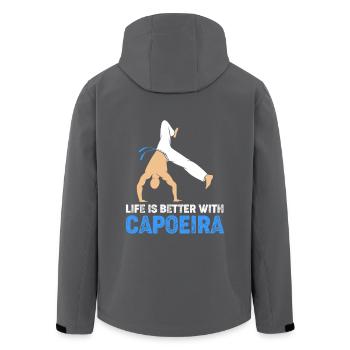 Capoeira - Men’s Recycled Softshell Jacket by Stanley/Stella - black - Back - AI Model Male 185 light (185cm)