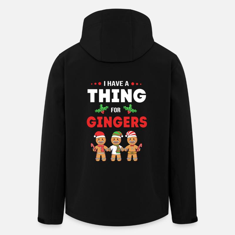 Gingerbread Christmas Gingerbread Man - Men’s Recycled Softshell Jacket by Stanley/Stella - black