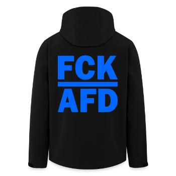 Fck afd - Recycelte Männer Softshell-Jacke von Stanley/Stella - Schwarz - Hinten - AI Model Male 185 light (185cm)