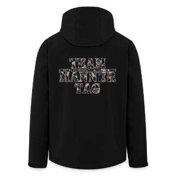 Team Männertag - Recycelte Männer Softshell-Jacke von Stanley/Stella - Schwarz - Hinten - AI Model Male 185 light (185cm)