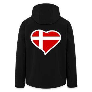 Drapeau coeur Danemark - Veste softshell homme en polyester recyclé Stanley/Stella - noir - Dos - AI Model Male 185 light (185cm)