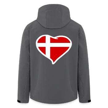Drapeau coeur Danemark - Veste softshell homme en polyester recyclé Stanley/Stella - charbon - Dos - AI Model Male 185 light (185cm)