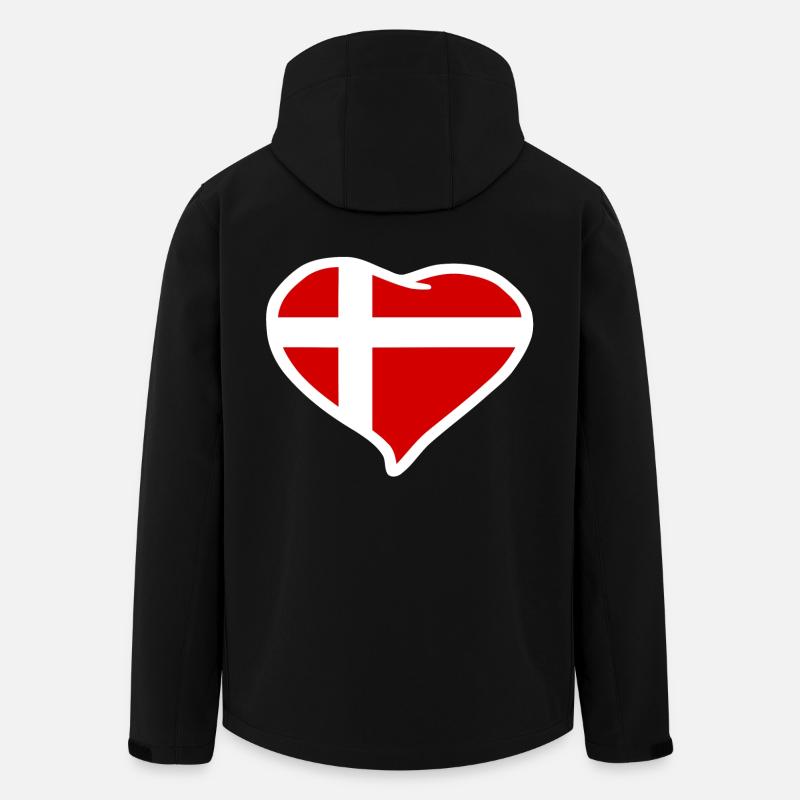 Denmark heart flag - Men’s Recycled Softshell Jacket by Stanley/Stella - black
