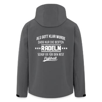 Als Gott klar wurde - RADELN - Recycelte Männer Softshell-Jacke von Stanley/Stella - Anthrazit - Hinten - AI Model Male 185 light (185cm)