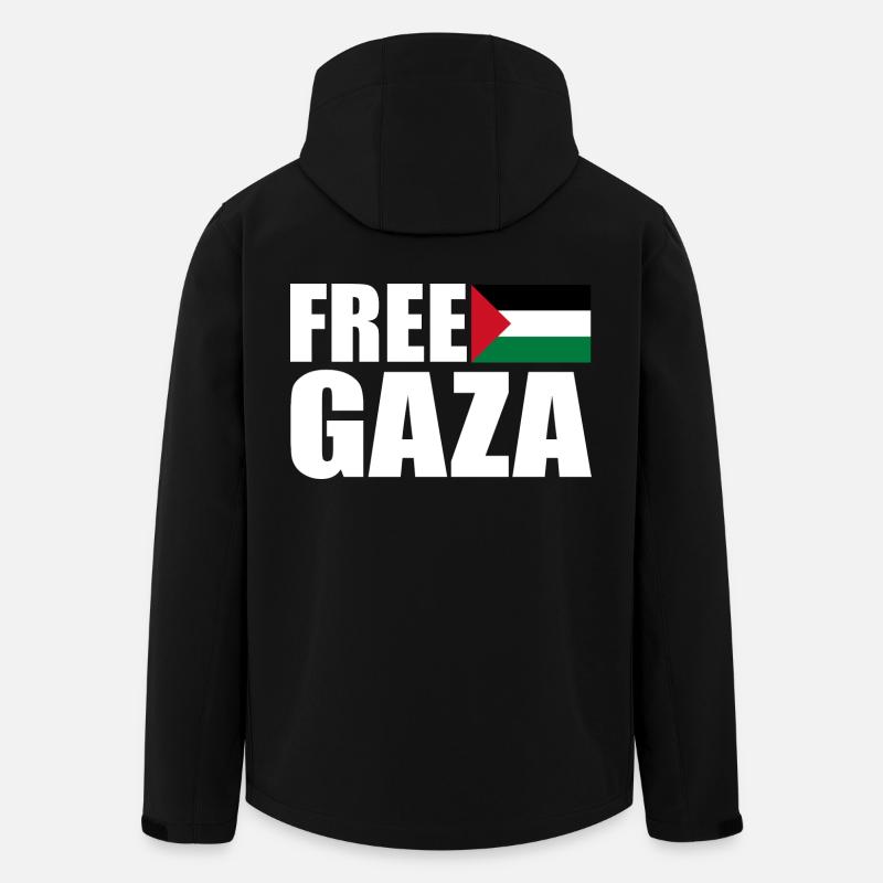 Free gaza - Recycelte Männer Softshell-Jacke von Stanley/Stella - Schwarz