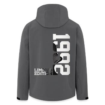 ÉDITION LIMITÉE 34E ANNIVERSAIRE 1992 - Veste softshell homme en polyester recyclé Stanley/Stella - charbon - Dos - AI Model Male 185 light (185cm)