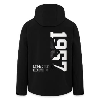 LIMITED EDITION 1957 69TH BIRTHDAY - Men’s Recycled Softshell Jacket by Stanley/Stella - black - Back - AI Model Male 185 light (185cm)
