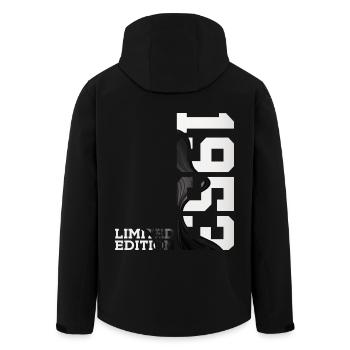 LIMITED EDITION 1953 73RD BIRTHDAY - Men’s Recycled Softshell Jacket by Stanley/Stella - black - Back - AI Model Male 185 light (185cm)
