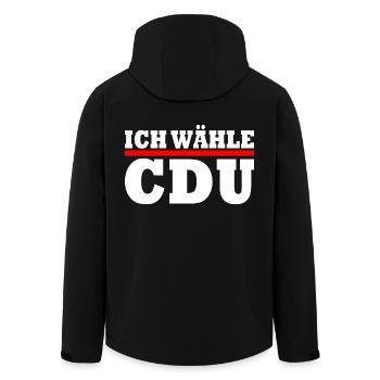 Ich wähle cdu - Recycelte Männer Softshell-Jacke von Stanley/Stella - Schwarz - Hinten - AI Model Male 185 light (185cm)