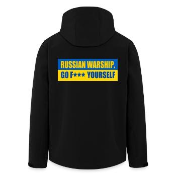 russian warship go f yourself - Veste softshell homme en polyester recyclé Stanley/Stella - noir - Dos - AI Model Male 185 light (185cm)