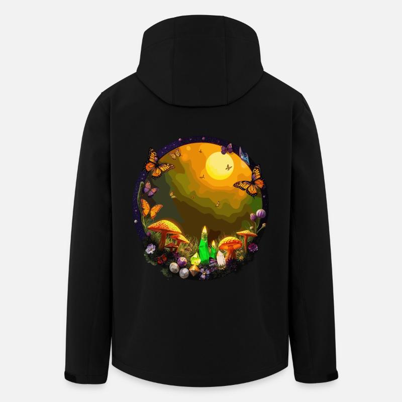 Butterflies, crystals and mushrooms - Men’s Recycled Softshell Jacket by Stanley/Stella - black