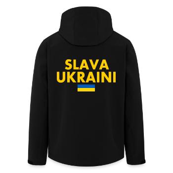 Slava ukraini - Men’s Recycled Softshell Jacket by Stanley/Stella - black - Back - AI Model Male 185 light (185cm)