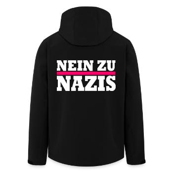 Nein zu nazis - Recycelte Männer Softshell-Jacke von Stanley/Stella - Schwarz - Hinten - AI Model Male 185 light (185cm)