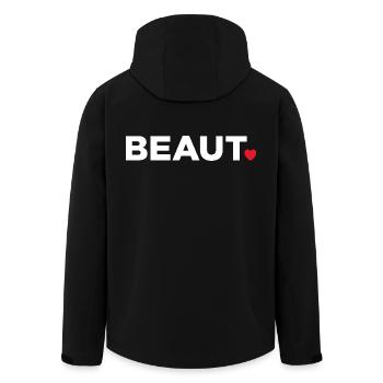Beaut - Men’s Recycled Softshell Jacket by Stanley/Stella - black - Back - AI Model Male 185 light (185cm)