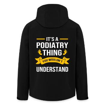 Podiatrist Foot Care Pedicure Podiatry - Men’s Recycled Softshell Jacket by Stanley/Stella - black - Back - AI Model Male 185 light (185cm)