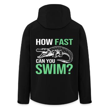 Chasse au crocodile Chasse au chasseur - Veste softshell homme en polyester recyclé Stanley/Stella - noir - Dos - AI Model Male 185 light (185cm)