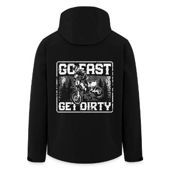 Ride Fast, Get Dirty - Motocross Saying - Men’s Recycled Softshell Jacket by Stanley/Stella - black - Back - AI Model Male 185 light (185cm)