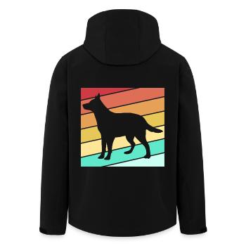 Australian Cattle Dog - Men’s Recycled Softshell Jacket by Stanley/Stella - black - Back - AI Model Male 185 light (185cm)