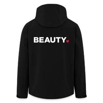 Beauty - Men’s Recycled Softshell Jacket by Stanley/Stella - black - Back - AI Model Male 185 light (185cm)