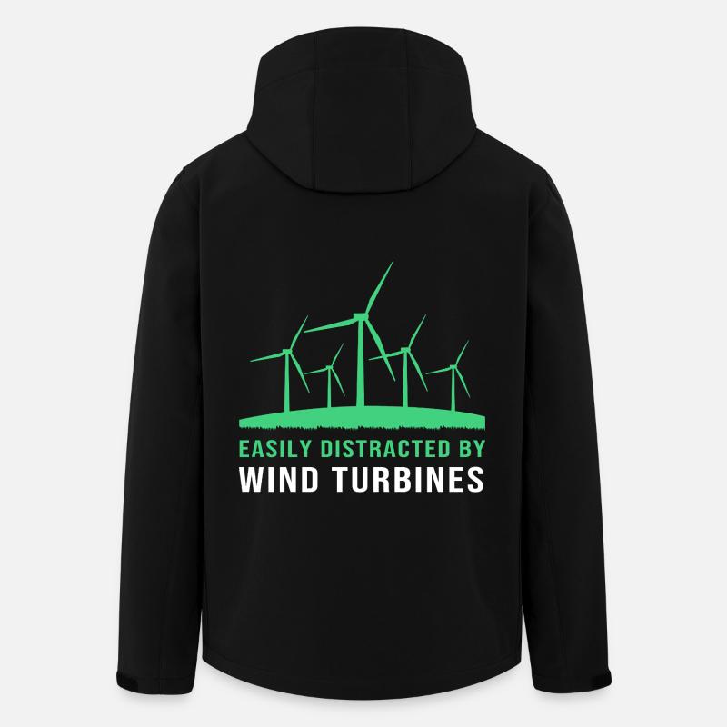 Wind Power Wind Turbine Wind Energy - Men’s Recycled Softshell Jacket by Stanley/Stella - black