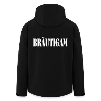 Bräutigam - Recycelte Männer Softshell-Jacke von Stanley/Stella - Schwarz - Hinten - AI Model Male 185 light (185cm)