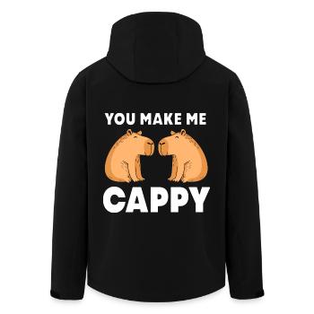 Capibara Capybara - Recycelte Männer Softshell-Jacke von Stanley/Stella - Schwarz - Hinten - AI Model Male 185 light (185cm)