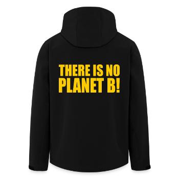 There is no planet B - Recycelte Männer Softshell-Jacke von Stanley/Stella - Schwarz - Hinten - AI Model Male 185 light (185cm)