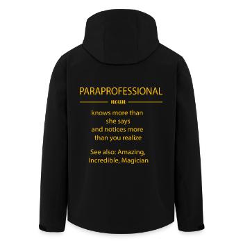 Aide-enseignant Paraéducateur paraprofessionnel - Veste softshell homme en polyester recyclé Stanley/Stella - noir - Dos - AI Model Male 185 light (185cm)