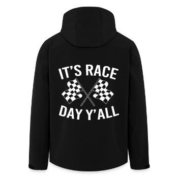 Drag Race - Men’s Recycled Softshell Jacket by Stanley/Stella - black - Back - AI Model Male 185 light (185cm)