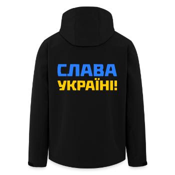 Slava ukraini - Men’s Recycled Softshell Jacket by Stanley/Stella - black - Back - AI Model Male 185 light (185cm)