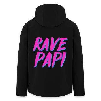 Rave Dad Techno House Electro Festival Hardstyle - Recycelte Männer Softshell-Jacke von Stanley/Stella - Schwarz - Hinten - AI Model Male 185 light (185cm)