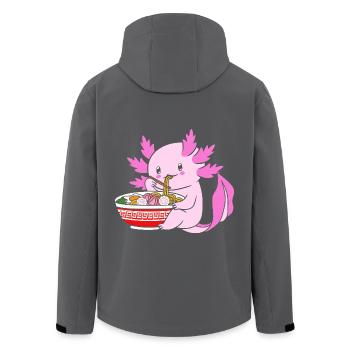 Axolotl Ramen - Recycelte Männer Softshell-Jacke von Stanley/Stella - Schwarz - Hinten - AI Model Male 185 light (185cm)